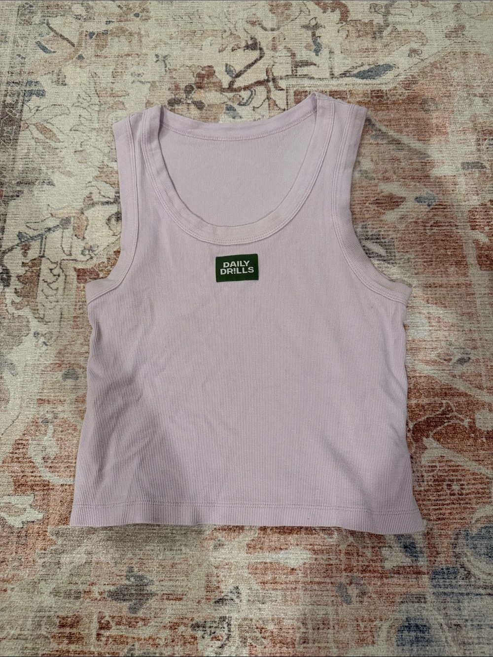 Daily Drills Light Lilac Ribbed Crop Tank